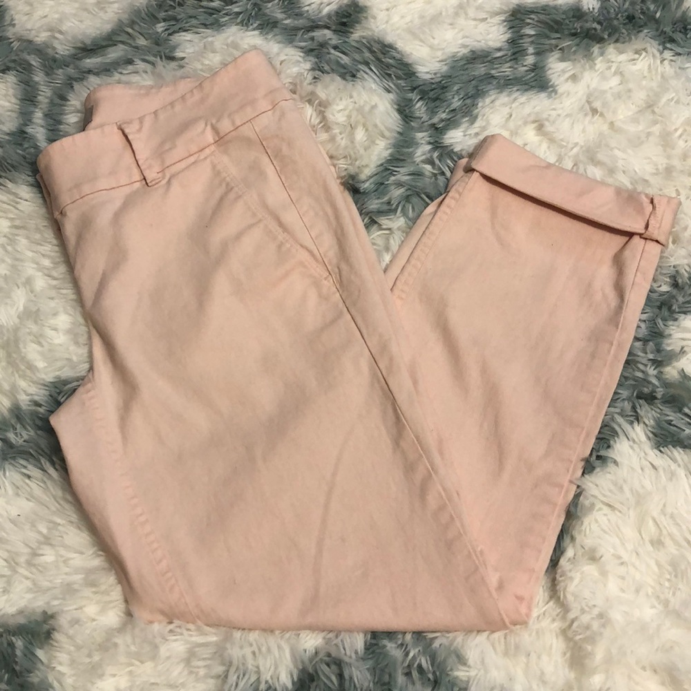 LOFT baby pink cropped chinos